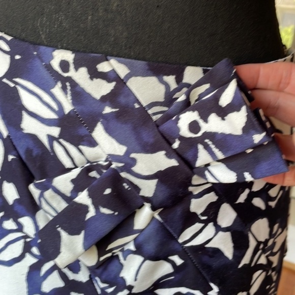 Anthropologie Eva Franco Pencil Skirt Statement Bow Blue/White NWT Offer Welcome - Picture 5 of 11